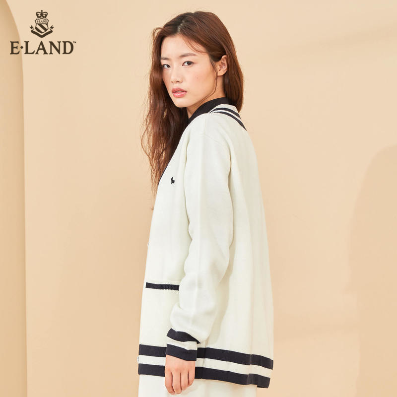 eland2020秋季新款温柔风外搭开衫 衣恋集团outlets店毛针织衫
