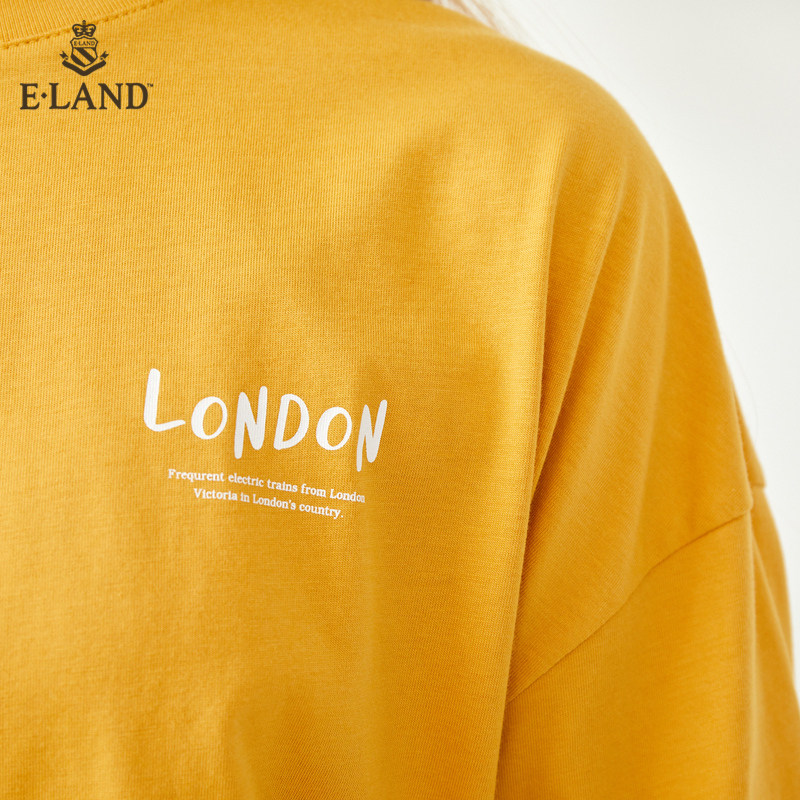 eland2020字母印花女宽松原宿t恤 衣恋集团outlets店T恤