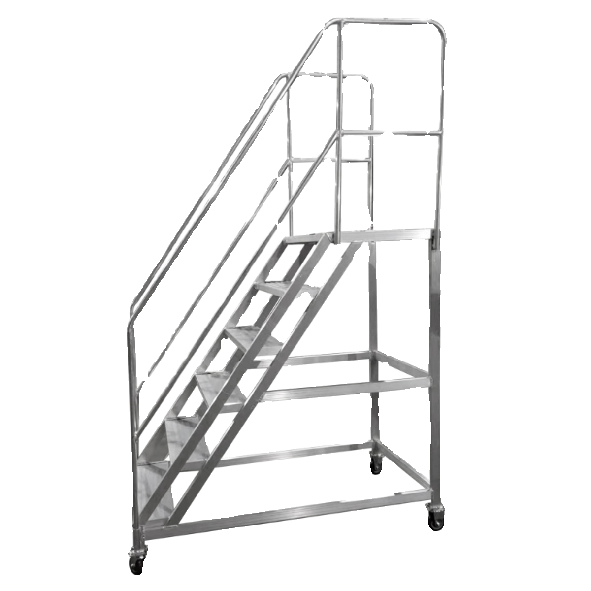 移动平台梯铝合金登高梯仓库踏步梯加厚工程跨线梯作业台爬梯定制 - 图2