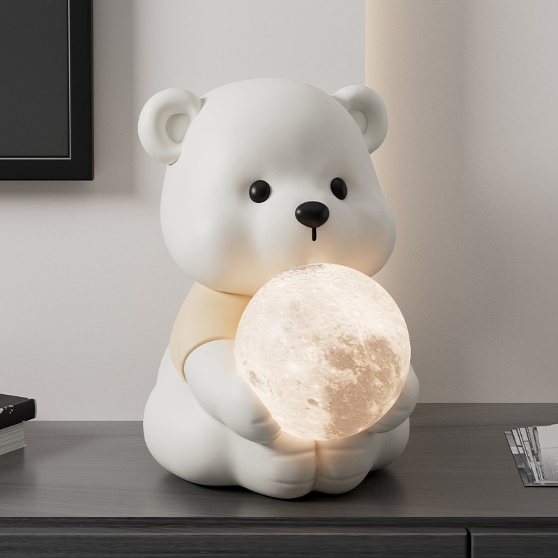 卡通小熊卧室床头夜灯家居桌面摆件客厅电视柜玄关装饰品生日送礼,淘宝优惠券,粉丝福利购,淘宝优惠卷