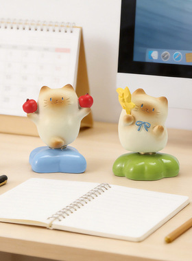 猫猫PAI乐无忧转转盲盒潮玩公仔手办旋转小猫工位解压创意摆件礼