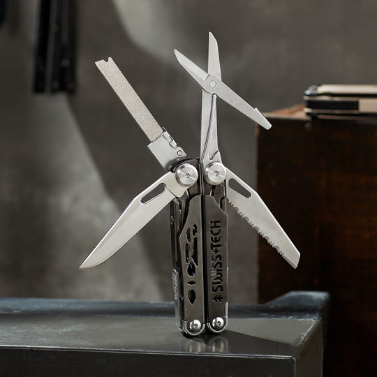瑞士科技多功能钳子户外折叠剪刀组合工具钳随身应急野外生存装备