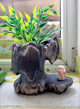 树脂装饰可爱桌面花盆茶几摆件