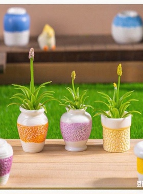 微景观创意简单多彩花瓶盆栽娃娃屋DIY装饰品配件迷你桌面小摆件
