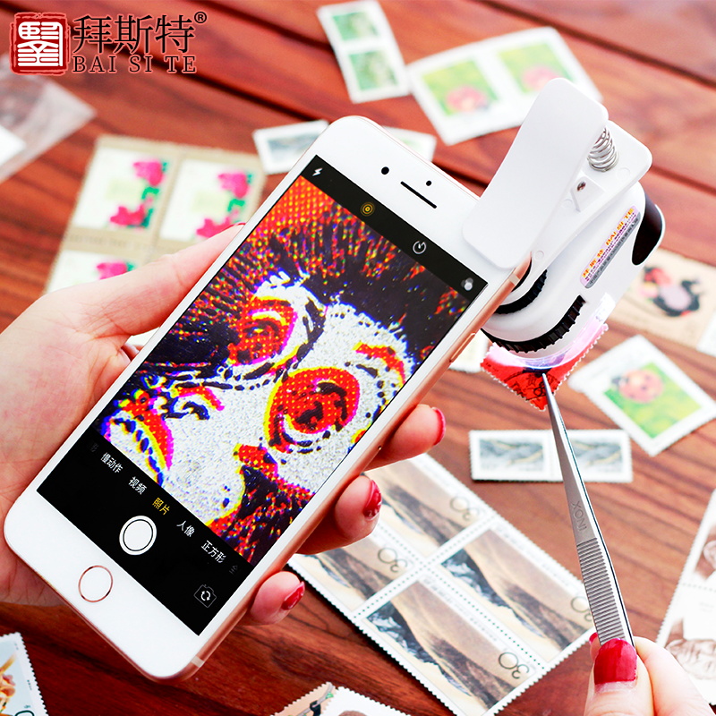 拜斯特放大镜60倍USB充电带灯led显微镜袖便携手持翡翠珠宝珍钻石 - 图2