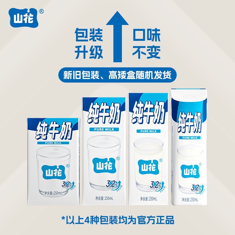 【新鲜日期】贵州贵阳山花纯牛奶250mlx24盒整箱装产地直发 - 图1