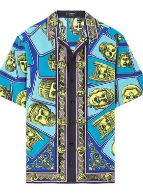 Summe men's shirt Fashion printed shirt tops 印花短袖衬衫男