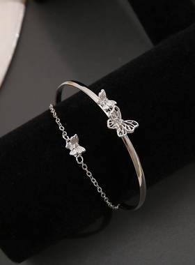 蝴蝶手镯女高级感设计手链girl Butterfly Open Bracelet Women&#