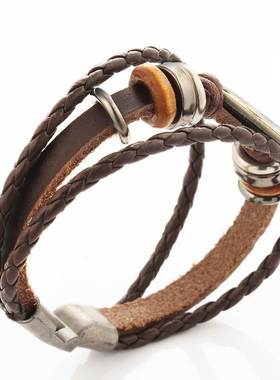 couple shand catenary bracelet men 皮绳星座手链男女情侣手链