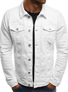 2024欧美新款外套修身多口袋纽扣工装男士大码夹克潮Men's ja