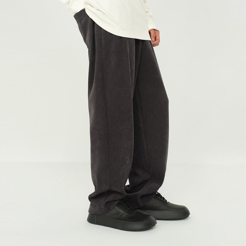 MODE COMMUTER | MC重磅细纹条绒肌理重磅细纹条绒O型针织长裤 - 图2