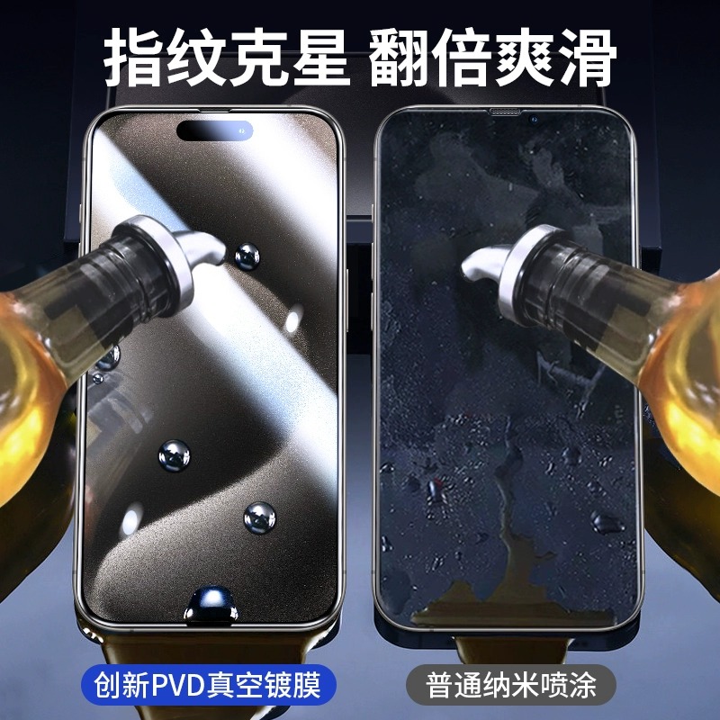 适用苹果15pro全屏钢化膜15plus防摔防爆iphone14promax手机膜13pro防指纹抗蓝光12promax保护膜ip11防偷窥XR - 图1