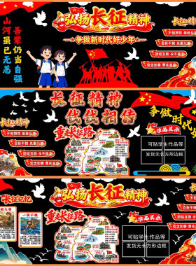 长征主题黑板报弘扬精神