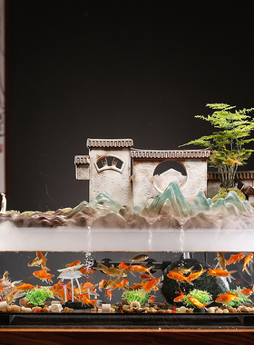 循环流水客厅办公室景观装饰摆件