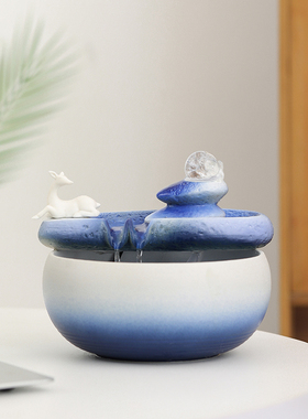 陶瓷流水摆件循环水生财摆件
