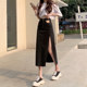 高腰侧开叉牛仔半身裙女夏季2025新款显瘦a字辣妹包臀长裙子ins潮