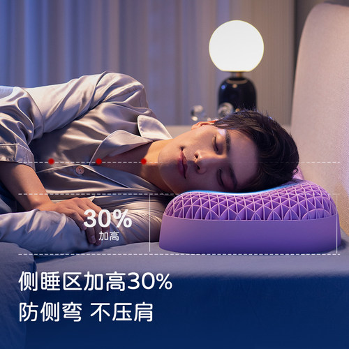 翼眠TPE男士护颈成人高枕头非乳胶枕侧睡专用透气可水洗夏凉枕 - 图0