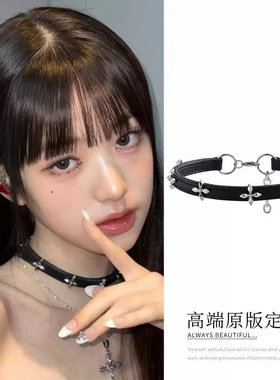 颈环choker皮质项圈项链锁骨链女2024新款高级感颈链颈带脖子配饰