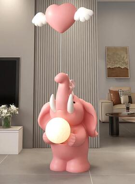 轻奢大象落地摆件客厅玄关家居装饰品灯大气结婚新婚礼物乔迁新居