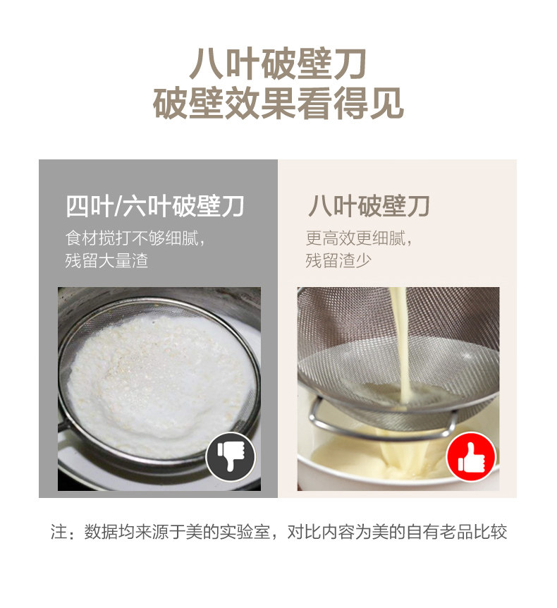美的新款家用加热自动小型破壁机 美的倍爽破壁机