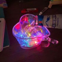 Luminous mug meets water will glow seven colorful nets red beer cup loving magic flash cup pour water induction will light