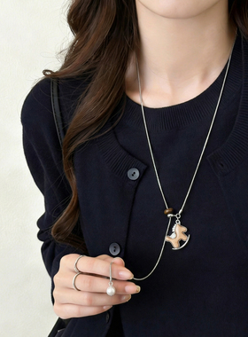 马上好运木质小马毛衣链女款项链