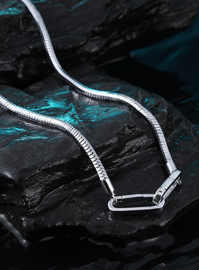 方形双环扣项链男款毛衣链配饰