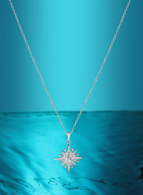 爆闪十字架星芒项链女锁骨链配饰