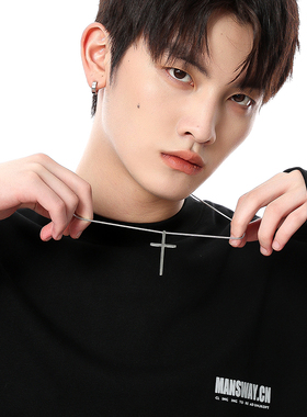 十字架蛇骨项链小众设计时尚个性