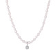 Sugar cube pendant pearl necklace women's titanium steel clavicle chain