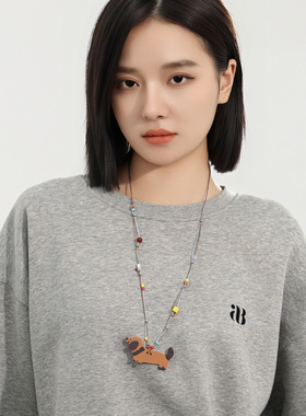 多巴胺腊肠狗长款项链女毛衣链男