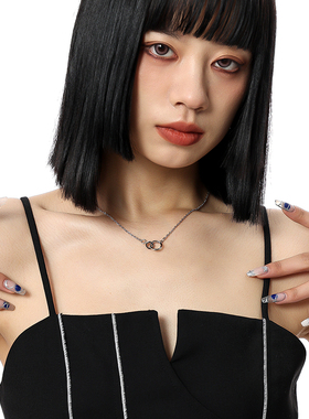 莫比乌斯环环相扣项链女小众精致