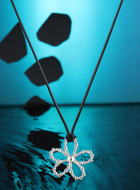 韩国东大门镂空花朵吊坠夏日项链