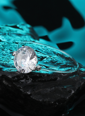 人鱼之泪隐形鱼线锆石戒指女配饰