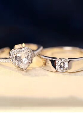 活口可调节情侣对戒结婚戒指