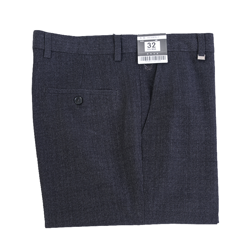 新品湘牧防盗西裤男春季新款商务休闲中老年高腰深裆宽松直筒抗皱 - 图3