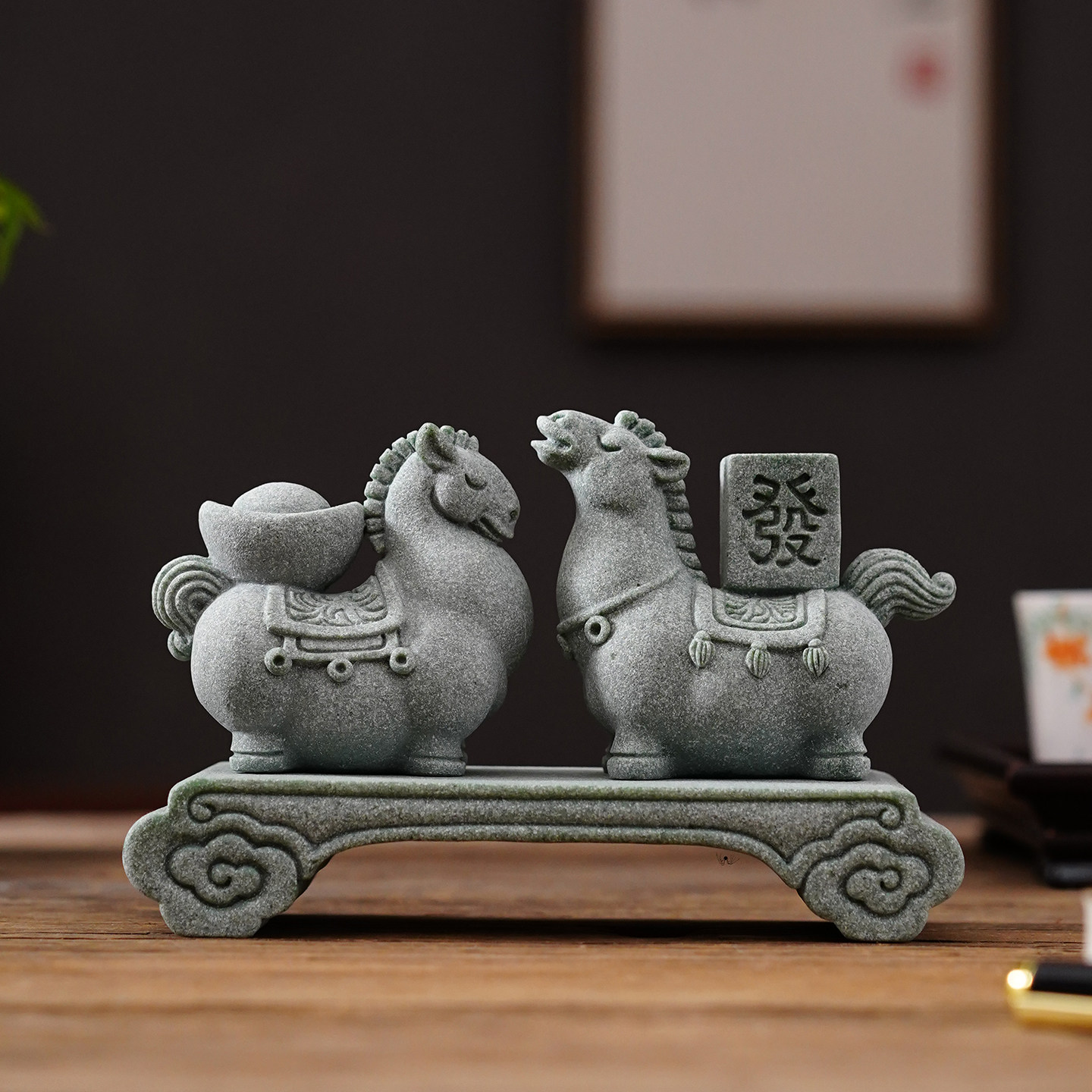 创意可爱个性创意马上有钱十二生肖马青砂石茶宠茶玩摆件国潮中式,淘宝优惠券,粉丝福利购,淘宝优惠卷