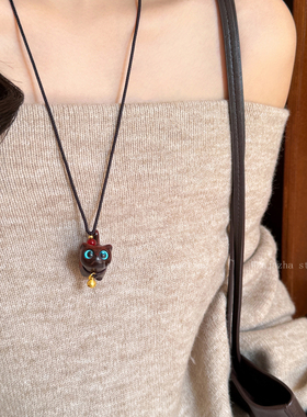 「太萌了」可爱铃铛猫咪吊坠项链