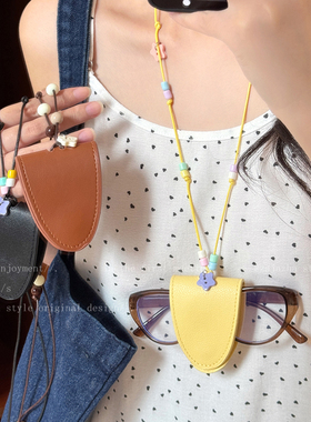 彩色串珠磁吸眼镜夹项链