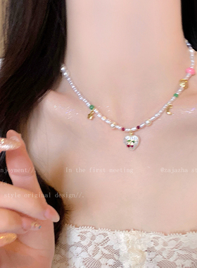 在逃公主~爱心樱桃串珠项链