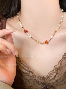 美拉德钱币流苏叠戴项链