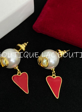 新款红色珐琅爱心项链手链耳钉