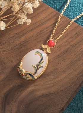 中国风新中式古法金镶项链