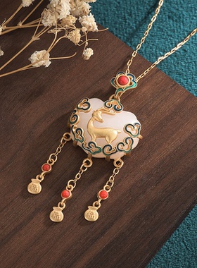 古法镀金冷珐琅滴釉项链