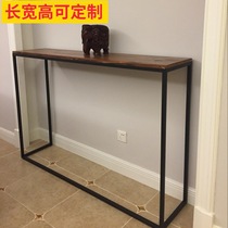 Minimalist Guan Guan Table Heating Sheet Shelter Table Iron Art Strip Dining Side Table Solid Wood Strip Case Several walls leaning against wall narrow table