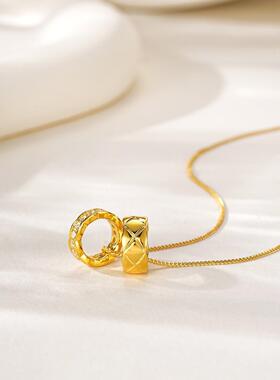 言德珠宝星芒双环套链言德金包银NGTC证书·深检证书