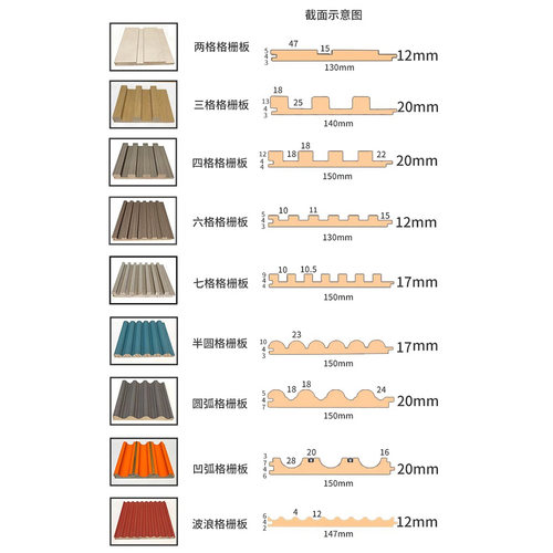 实木格栅板样品电视背景墙半圆弧形装饰板六格小七格长城板护墙板 - 图1