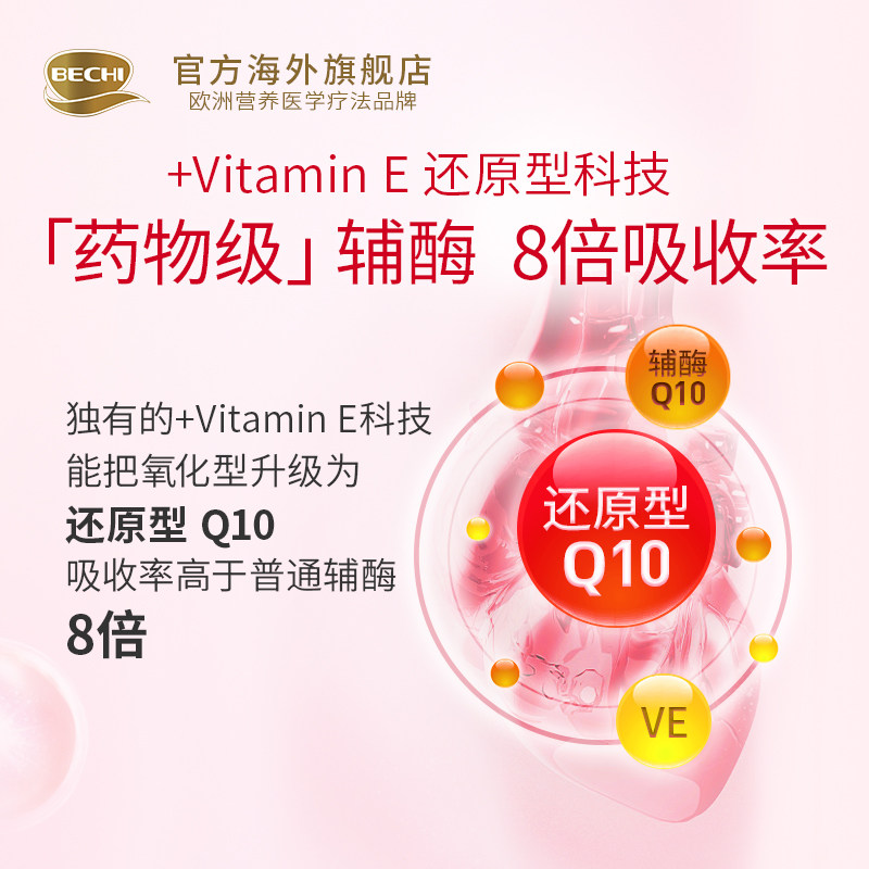 bechi辅酶q10保护心脑健康胶囊 BECHI海外辅酶Q10