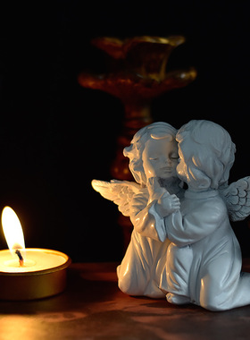 少女心树脂雕塑桌面小天使摆件