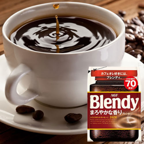 日本AGF blendy布兰迪绿色香醇美式黑咖啡无蔗糖速溶咖啡粉110g袋 - 图0